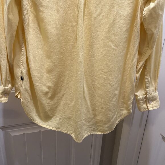 Vintage Gap Shirt Womens Size M Yellow Linen Blend Button Up Beach Coastal Y2K - Picture 9 of 10